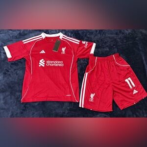 Liverpool Soccer Jersey & Shorts Set for Kids Red and white M. Salah #11
